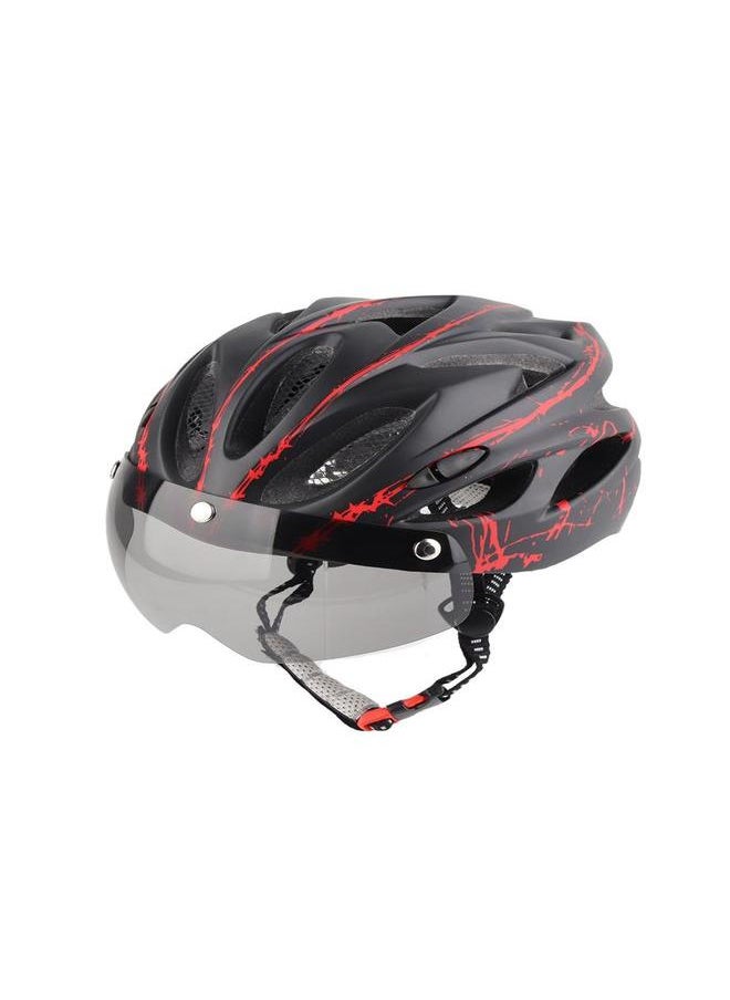 Adult Mountain Road Bike Safety Helmet Lightweight Cycling Accessory with Goggles