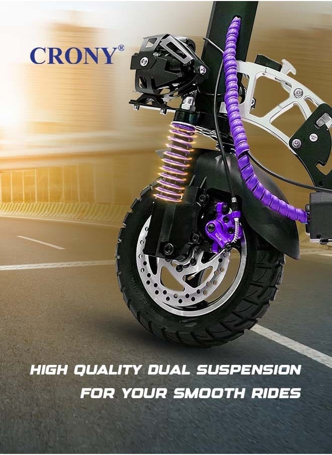 CRONY V10 Pro Fast Speed Electric Scooter for Adults Kids, Off-Road All-Terrain E-Scooter with 1200W Motor & Aluminum Frame, 20-40KM/H Speed, 120KG Max Load, Desert-Ready Design-Purple