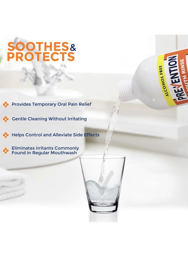 Prevention Oncology Alcohol Free Mouthwash, Soothing, Gentle, & Moisturizing, Mouthsore and Dry Mouth Mouthwash Specially Formulated for Patients Undergoing Oncology Treatment - 16 oz, Value 2-Pack