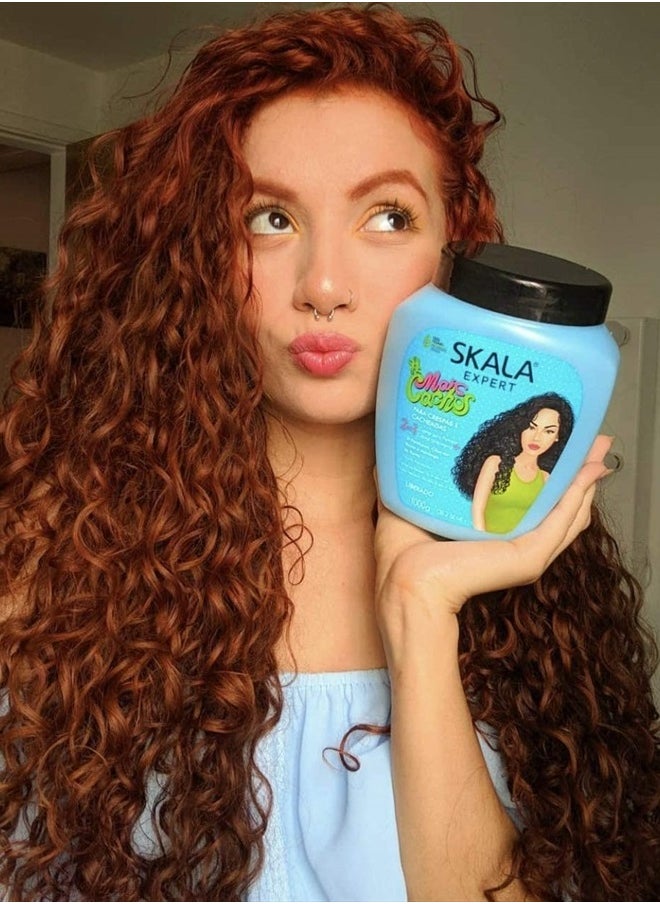 Hair Type 3ABC Mais Cachos - More Curls Eliminate Anti Frizz, For Curly Hair 2 in 1 Conditioning Treatment Cream and Cream To Comb - 35.2Oz