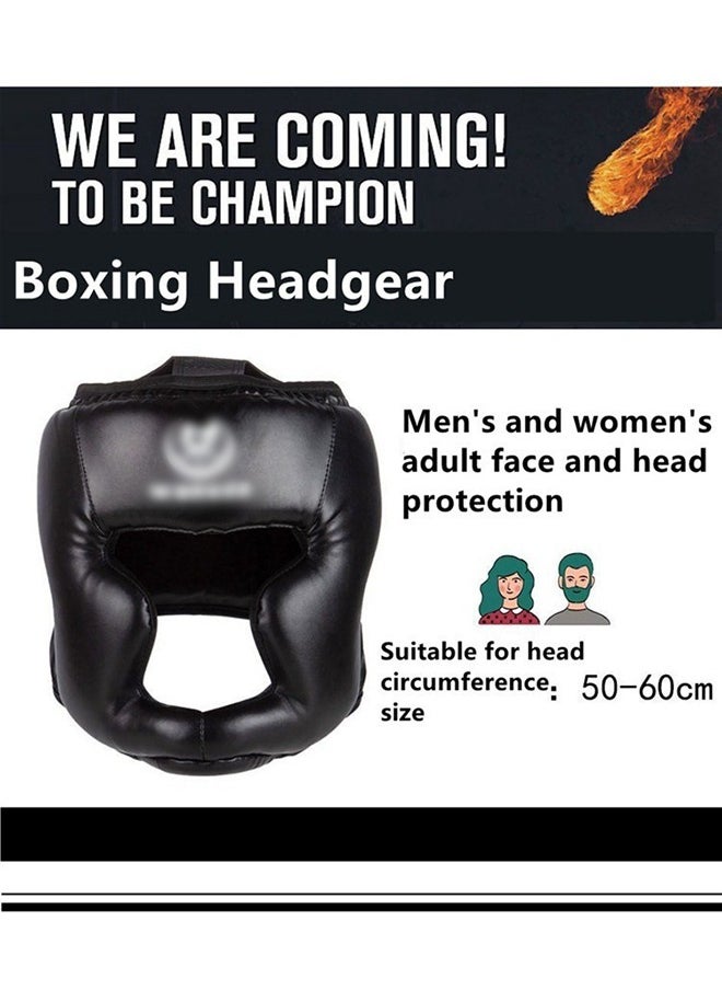 Boxing Headgear for Adults Kids, Safety Head Guard,Brace Head Protection,PU Leather Boxing Helmet for Traning Kickboxing MMA Muay Thai Sparring Martial Arts Karate Taekwondo
