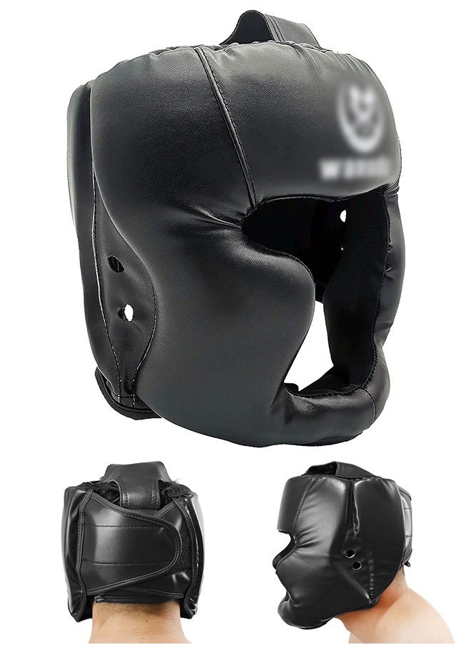 Boxing Headgear for Adults Kids, Safety Head Guard,Brace Head Protection,PU Leather Boxing Helmet for Traning Kickboxing MMA Muay Thai Sparring Martial Arts Karate Taekwondo