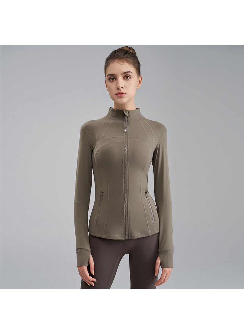 Lulu Define Yoga Jacket Slim Fit Spring Autumn Winter Nomad Grey