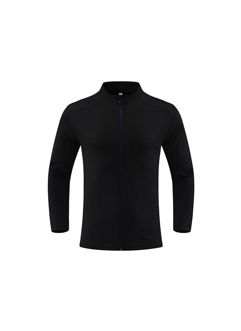 Mens Slim Fit Sports Jacket for Yoga and Running Black