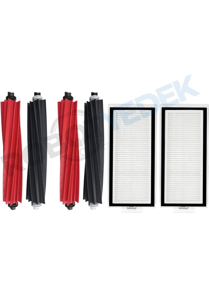 Roborock Q5 Pro, Q5 Pro Plus Compatible Spare Main Brush Set and Hepa Filter - 6 Pieces