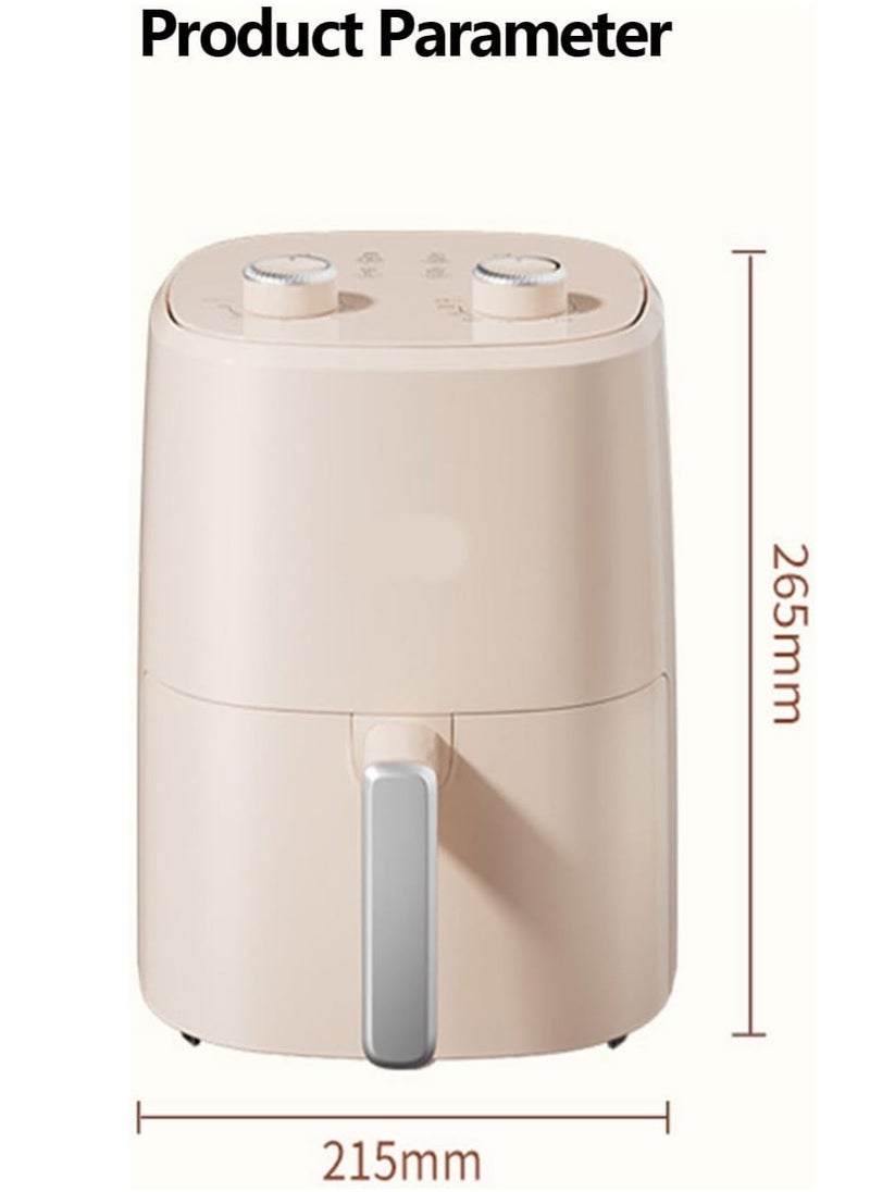 Air Fryer, Multifunctional Electric Fryer with Non-stick Coated Frying Basket and Dual Knob Control, 3.5 Litre Large Capacity for Kitchen