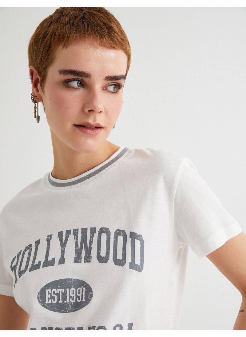 Hollywood T-Shirt Printed Short Sleeve Crew Neck Cotton