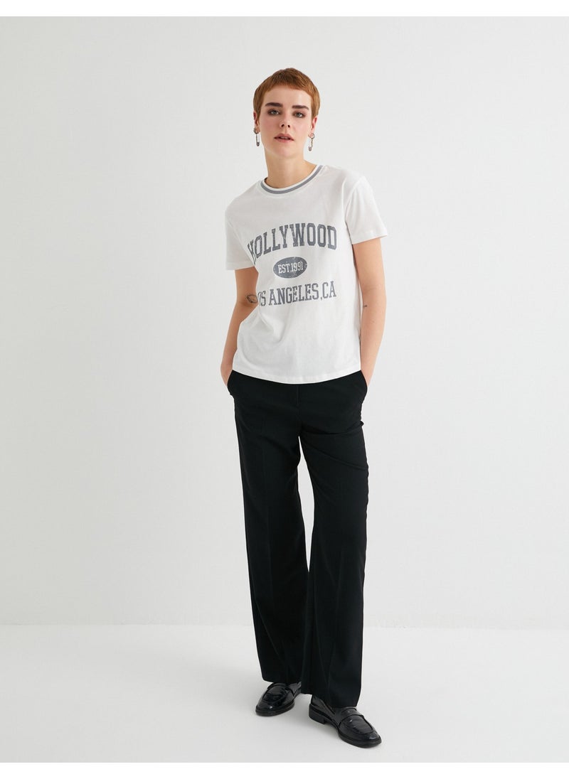 Hollywood T-Shirt Printed Short Sleeve Crew Neck Cotton