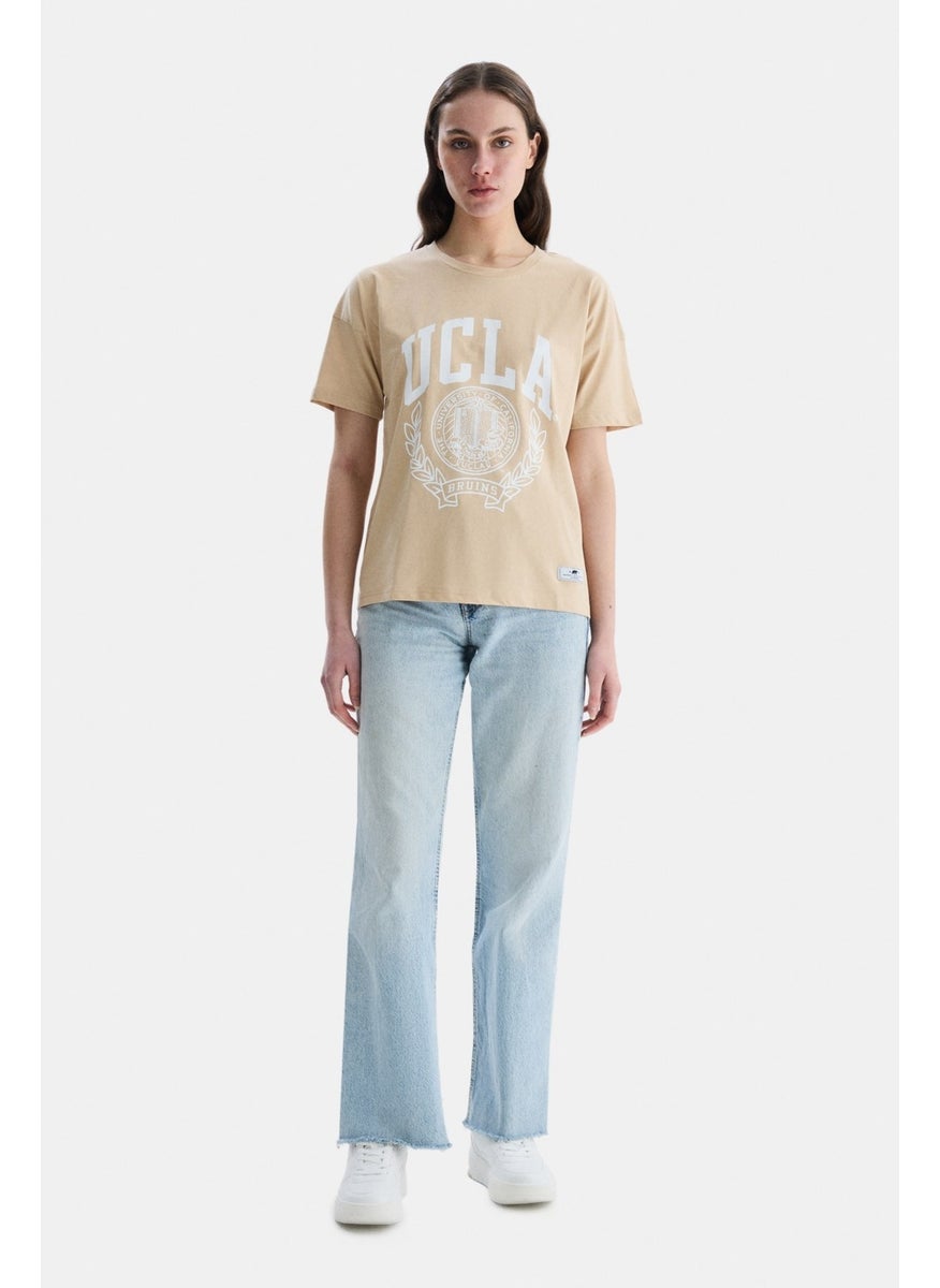 Avalon Coffee Crew Neck Printed Oversize Women's Tshirt