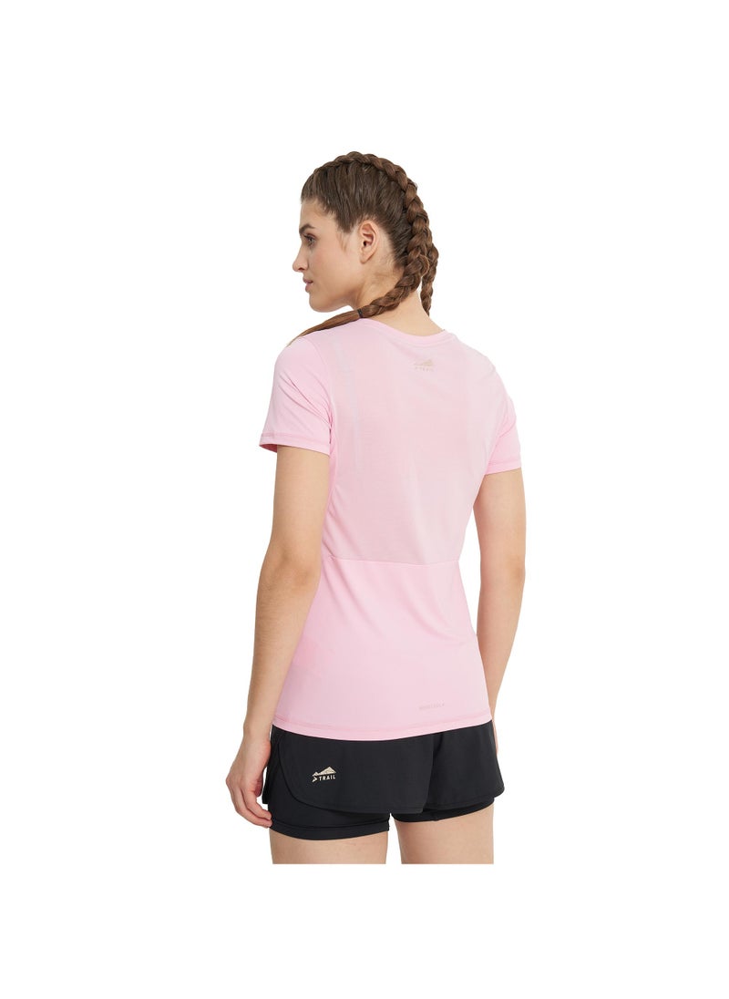 Women's Running T-shirt Peony, Demix, MOVI Cool+ Moisture-Wicking, Mesh Insert for Ventilation, Reflective Details, Comfortable and Stylish for Daily Runs