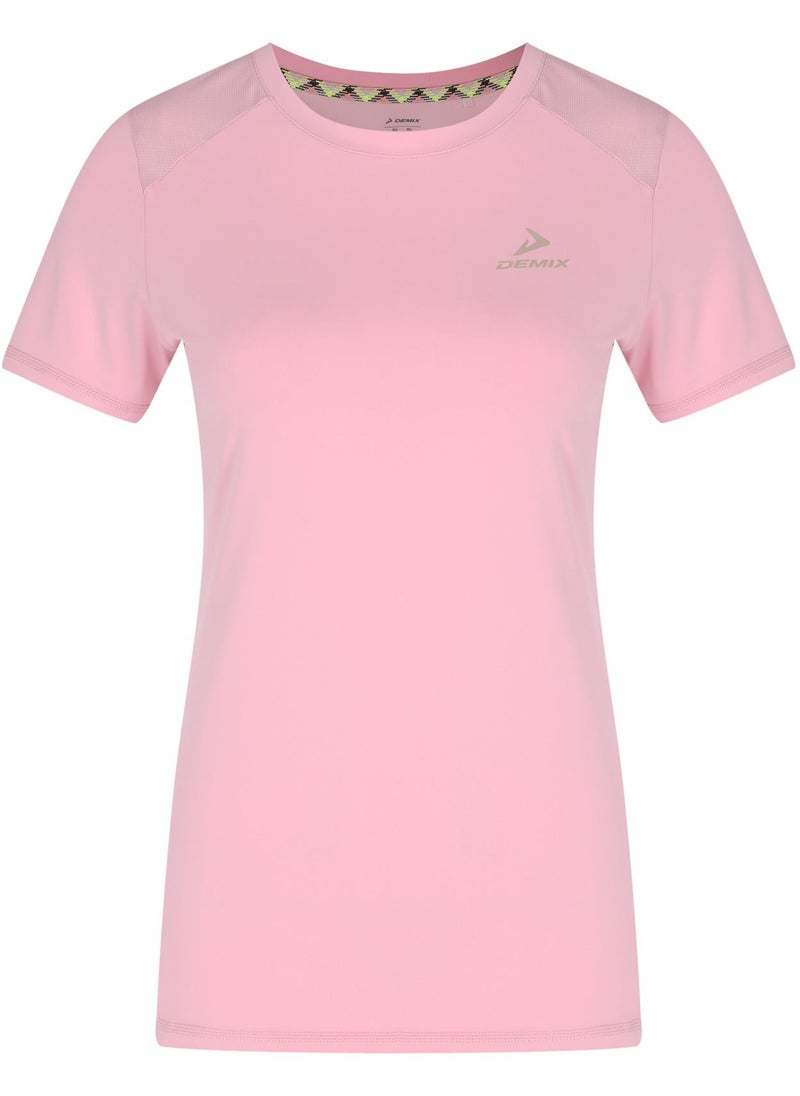 Women's Running T-shirt Peony, Demix, MOVI Cool+ Moisture-Wicking, Mesh Insert for Ventilation, Reflective Details, Comfortable and Stylish for Daily Runs