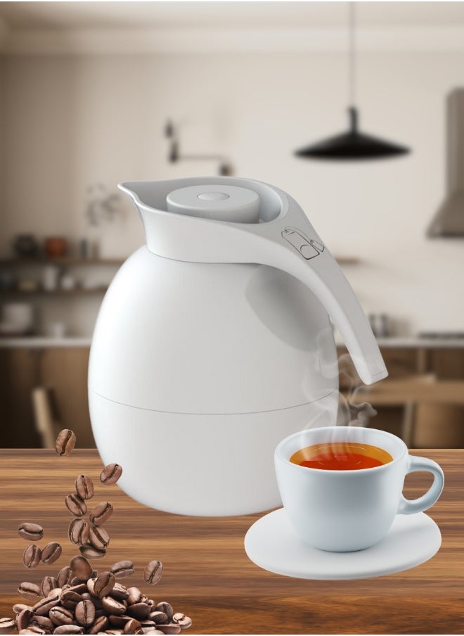 Set of 2 High Quality Vaccum Flask for Coffee Tea Water 1000ml White