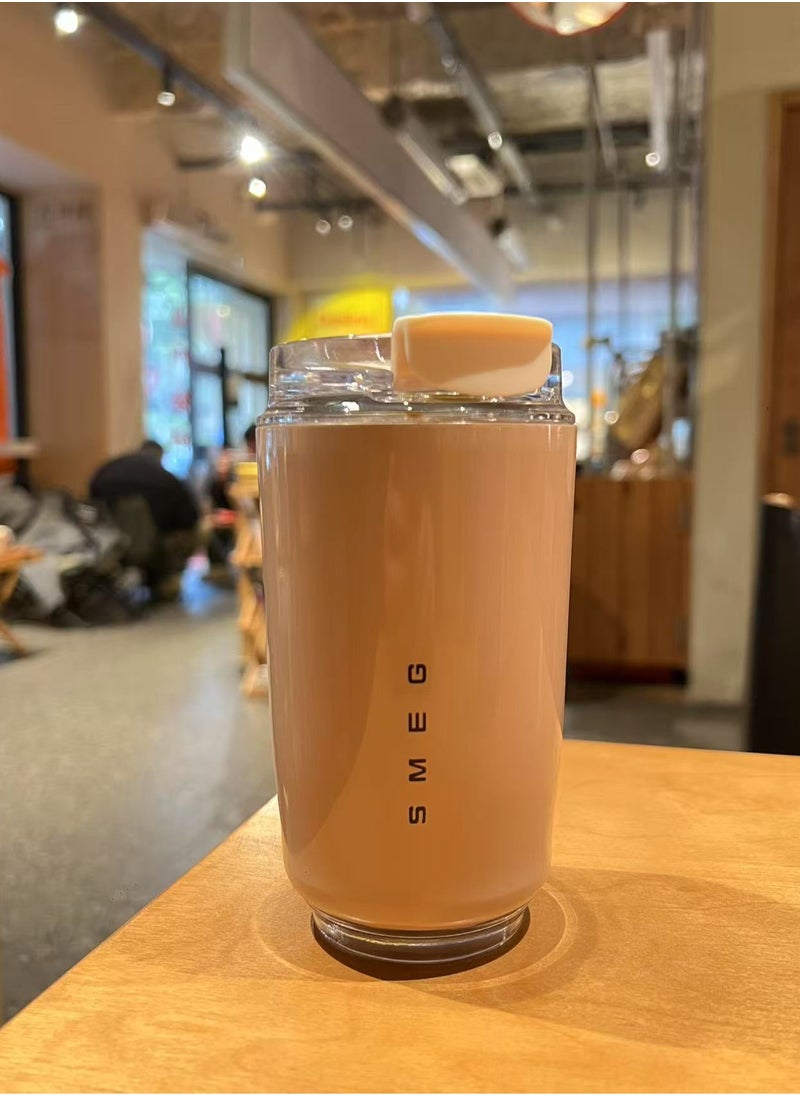 320ML Beverage Cup Travel Portable Car Drinking Cup Stainless Steel Vacuum Leak proof 320ML Coffee Thermos（Pink）