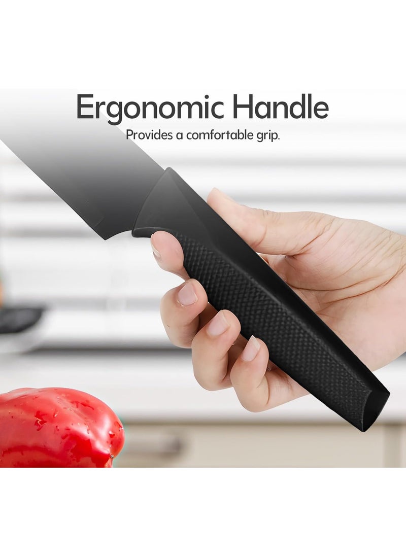 14-Piece Kitchen Knife Set with Built-In Sharpener, Stainless Steel, Ergonomic Handles, Dishwasher Safe, Durable, Precision Cutting for Slicing, Dicing, and Mincing