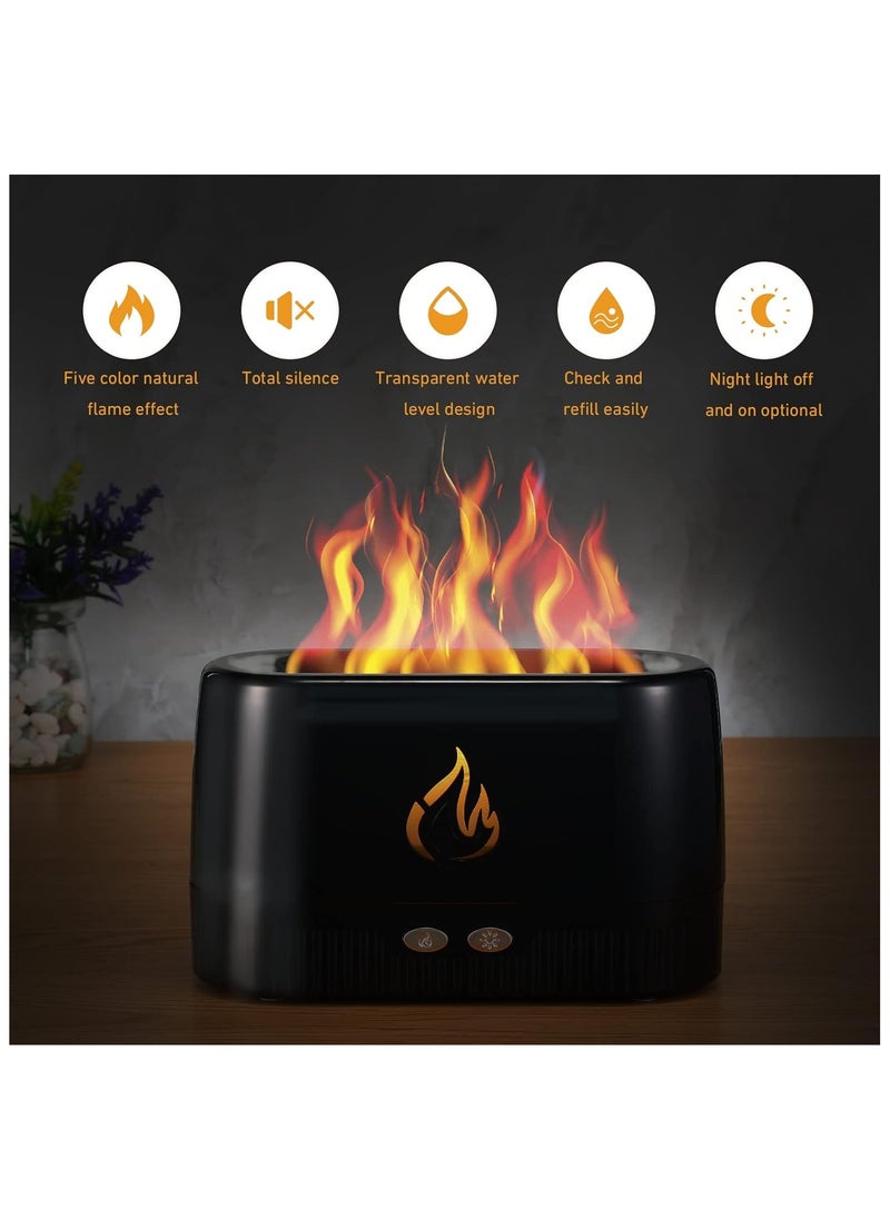 Aromatherapy Diffuser with Flame Light, Cool Mist Humidifier Flame Diffuser with Waterless Auto-Off Protection