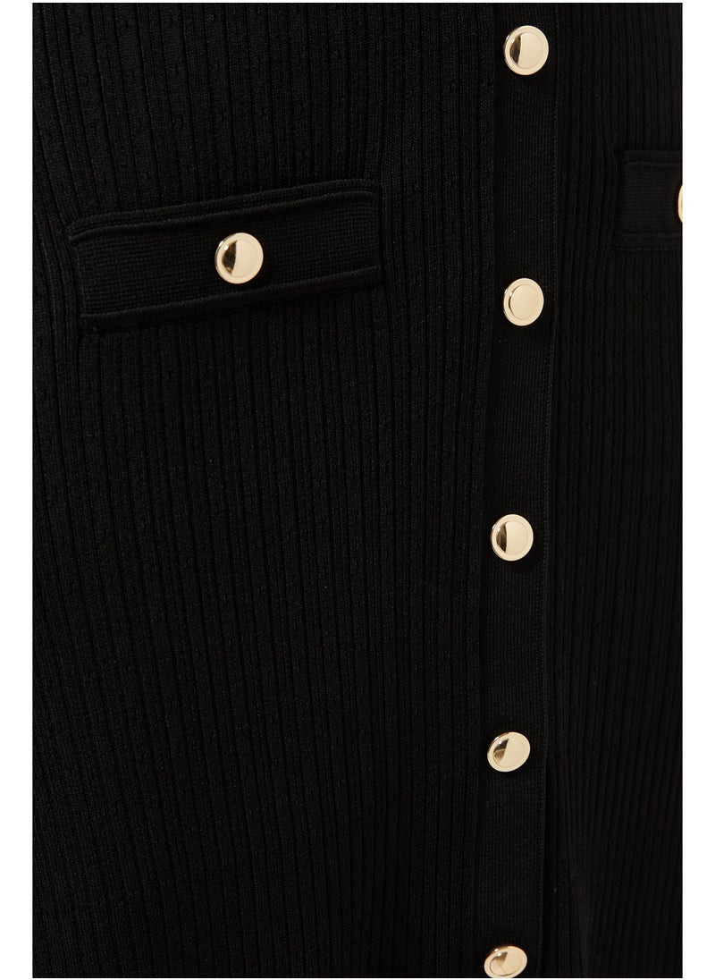 Polo V-Neck Bubble Sleeve Long Dress