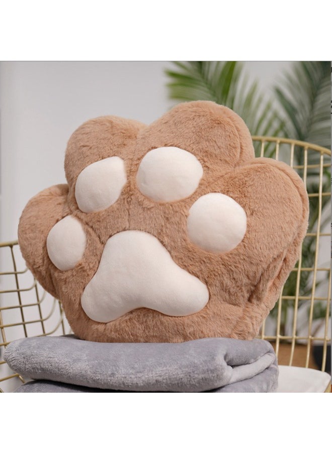 Blanket nap Cat paw throw pillow dual-use office good hand warmer pillow Car air conditioner 2-in-1 pillow（Cat paw pillow 40 x35CM+Blanket100 x170cm)