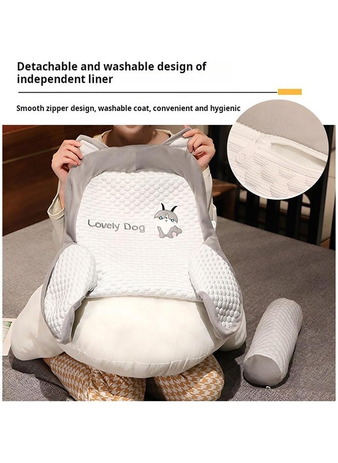 Bedhead Backrest Pillow Sofa Cushion Dormitory Reading Pillow Pregnant Woman Waist Protection Cartoon Pattern Chair Cushion 70×50cm
