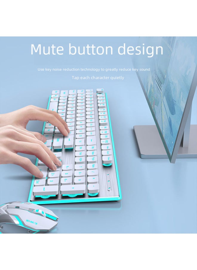 X7s Wireless Bluetooth Keyboard Mouse Set Ultra-thin Silent Comfortable Charging For Gaming Office Use-Specifications:[Wireless Bluetooth Dual Mode] Black Blue-[Mute Rechargeable Large Battery]]