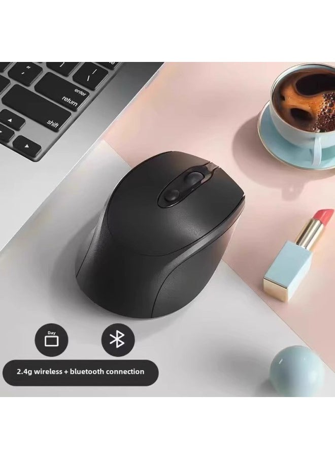 Laptop Universal Wireless Bluetooth Mouse Rechargeable Dual-Mode Mute Girl Office Mouse Silent Unlimited-Specifications:Official Standard Configuration [cool Black] 2.4g Wireless Version★Silent Charging