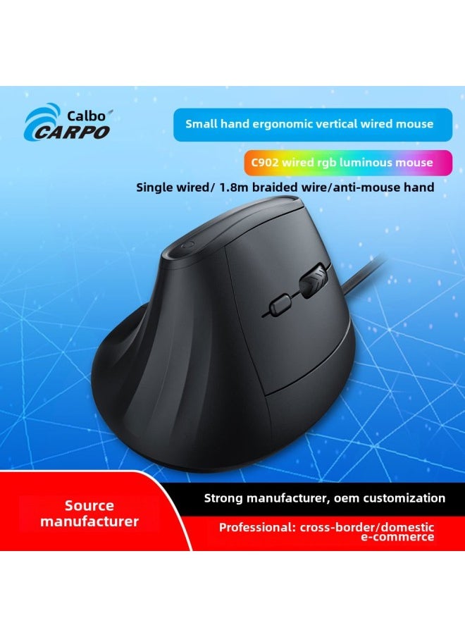 V902 Private Model Small Hand Vertical Mouse USB Wireless 5.1 Bluetooth Dual-mode Wireless Mouse Ergonomics-Specifications:Charging Vertical Dual-mode Wireless Bluetooth Mouse