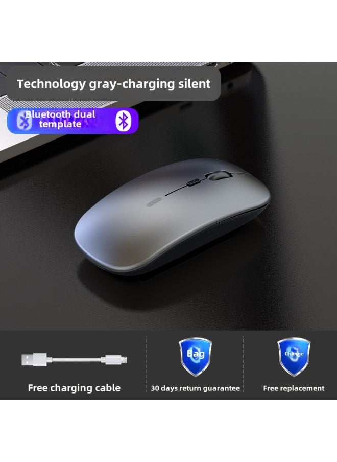 Wireless Bluetooth Mouse Silent Charging Notebook Desktop Computer Office Unlimited Suitable For Lenovo Dell Asus-Specifications:Technology Gray/bluetooth Dual Template [silent + Rechargeable] Wireless + Bluetooth 5.0