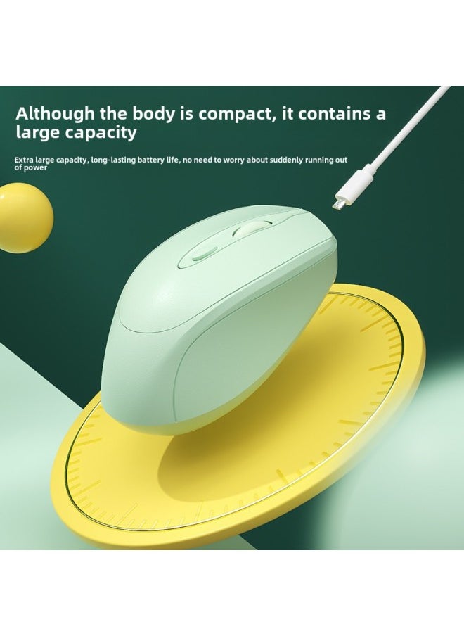 Laptop Universal Wireless Bluetooth Mouse Rechargeable Dual-Mode Mute Girl Office Mouse Silent Unlimited-Specifications:Official Standard Configuration [snow White] Battery Version + 2.4g Wireless Version★The Key Has A Sound★Bring Your Own Battery