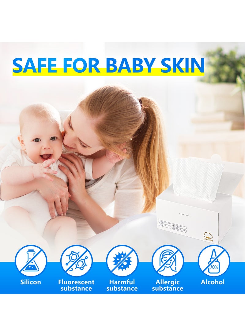 CA 4packs 240counts ，quality cotton，disposable face towel，Soft Washcloths for Facial Cleansing，skin care facial cleansing towel, Water-Absorbing, makeup removal, face washing,Lint-free