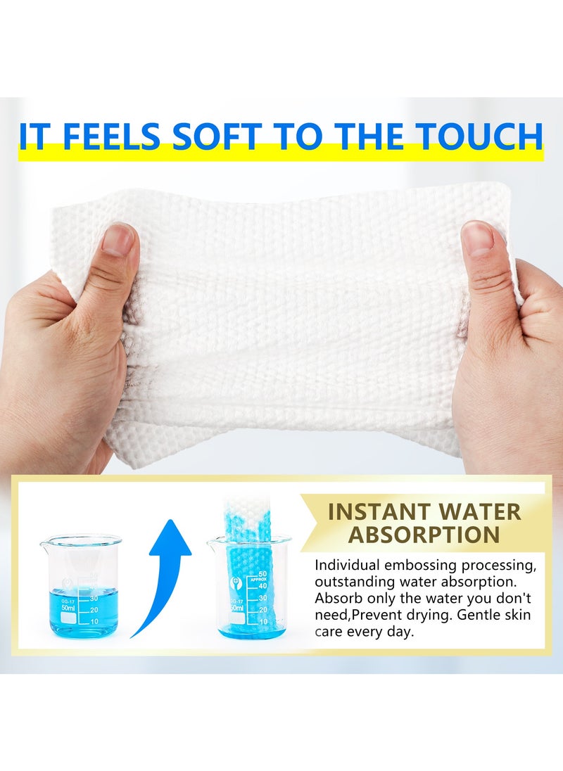 CA 4packs 240counts ，quality cotton，disposable face towel，Soft Washcloths for Facial Cleansing，skin care facial cleansing towel, Water-Absorbing, makeup removal, face washing,Lint-free