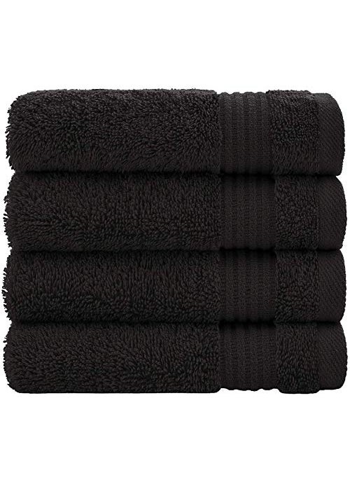 JENNY DENIAL 100 Cotton Luxury 250 GSM Hand Towel Set of 8 pc Soft Black Size 16 24 Inch