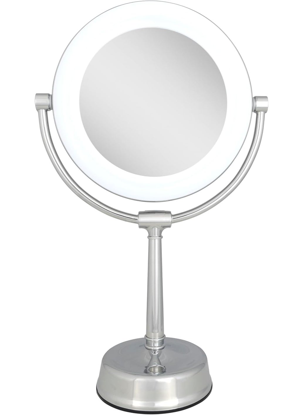 Zadro Lexington LED Lighted Makeup Mirror with Magnification Two-Sided Swivel Mirror with Lights for Makeup Desk Vanity (Chrome)