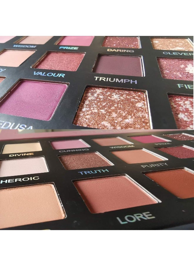 18 Color Nude Eyeshadow Palette, High Pigment Shimmer Matte Glitter Eyeshadow Makeup Palette Neutral Eyeshadow Pallet Long Lasting Waterproof Cruelty-free, ATHENA