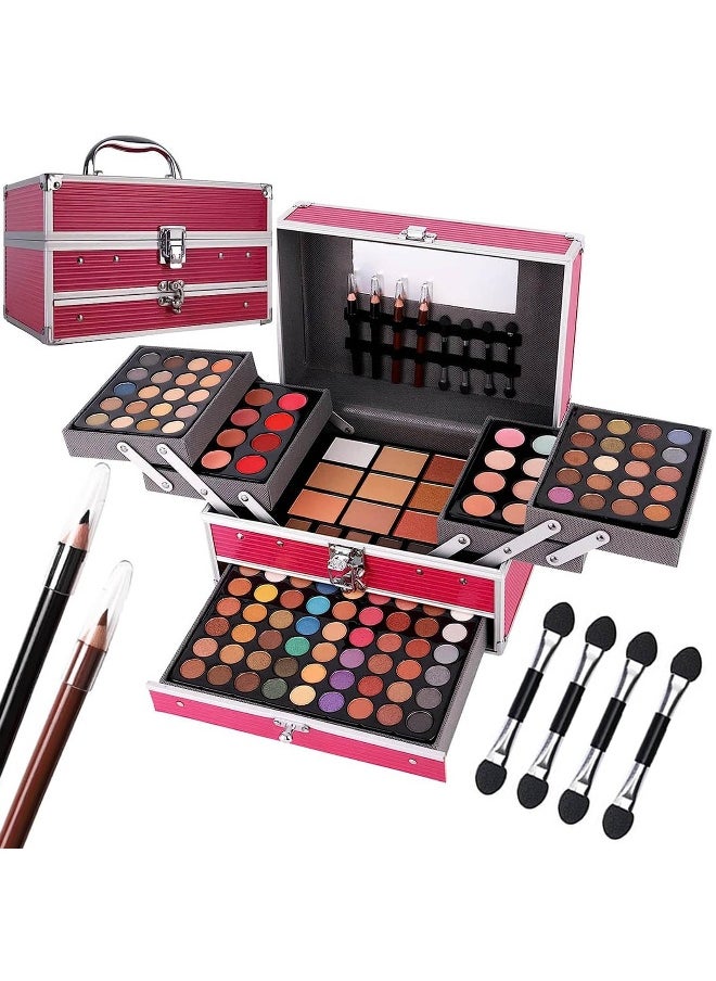 All In One 132 Color Makeup Kit, Professional Case, Teen Girls Set, Multicolor Eyeshadow Palette (006N1-Pink)