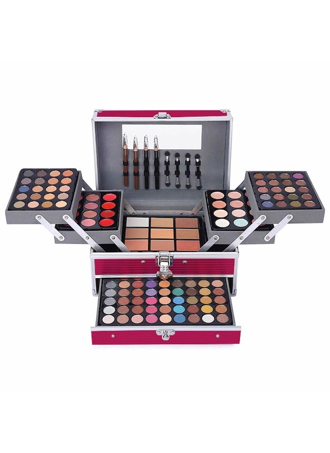 All In One 132 Color Makeup Kit, Professional Case, Teen Girls Set, Multicolor Eyeshadow Palette (006N1-Pink)