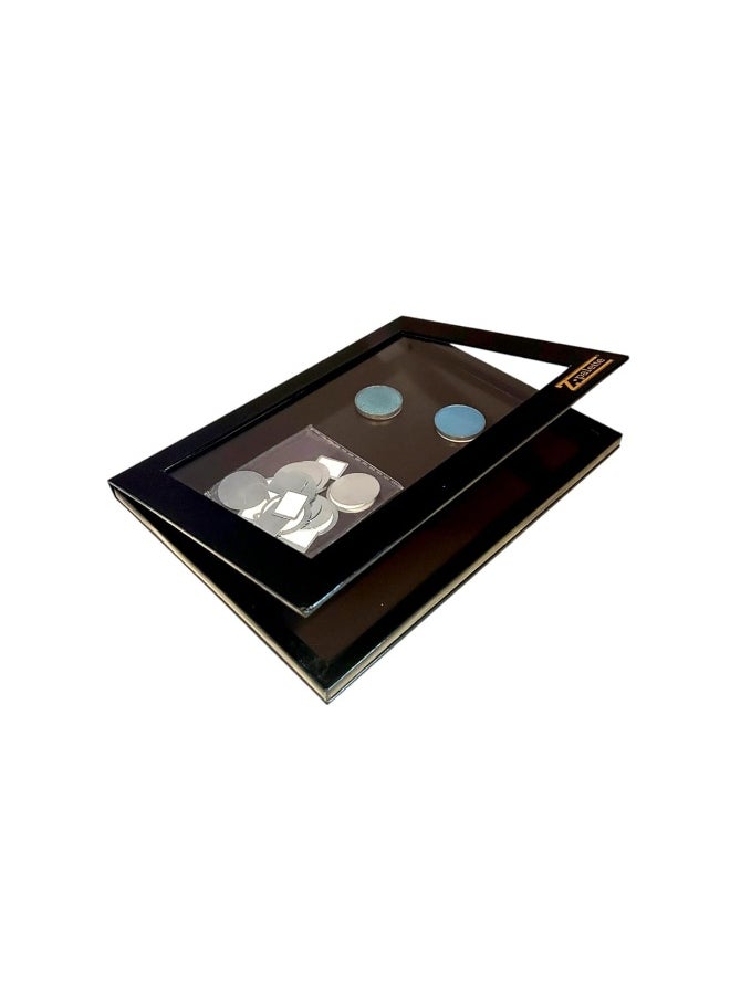 Extra Large Black Empty Magnetic Makeup Palette with Clear Window
