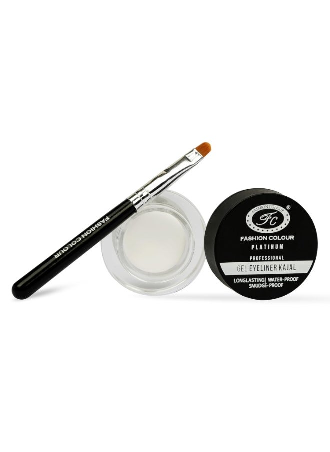 Professional Gel Eyeliner Kajal Long Lasting Waterproof Smudge-Proof Smooth Gliding 6g (White)
