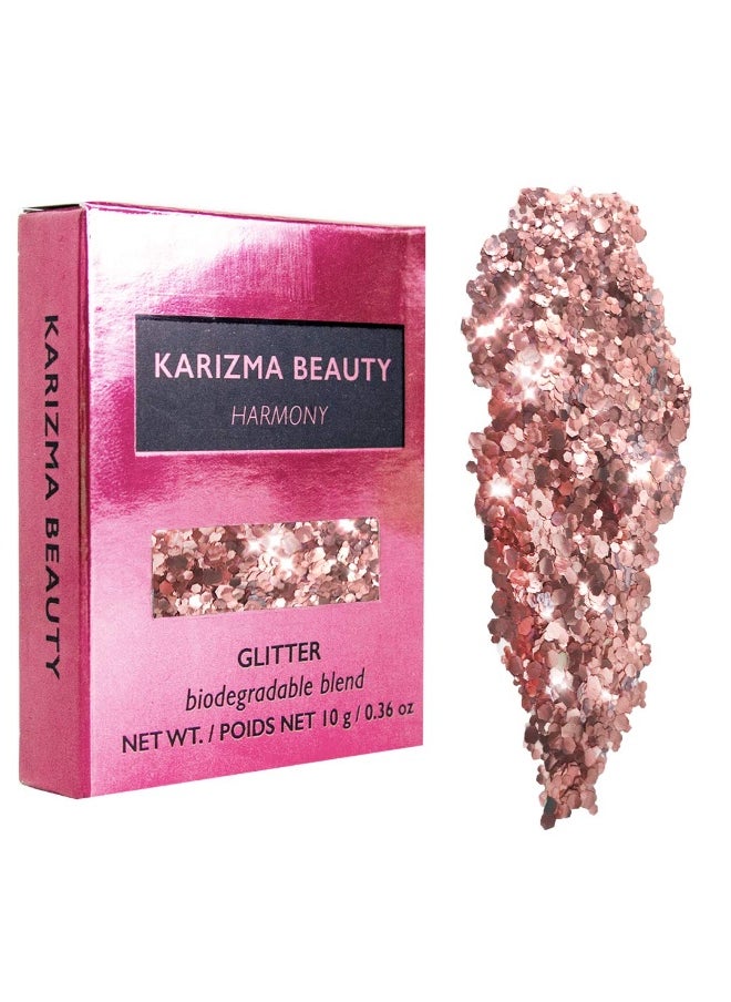 Harmony Biodegradable Chunky Glitter - Karizma Beauty Baby Pink Bio Eco Face Festival Glitter 10g