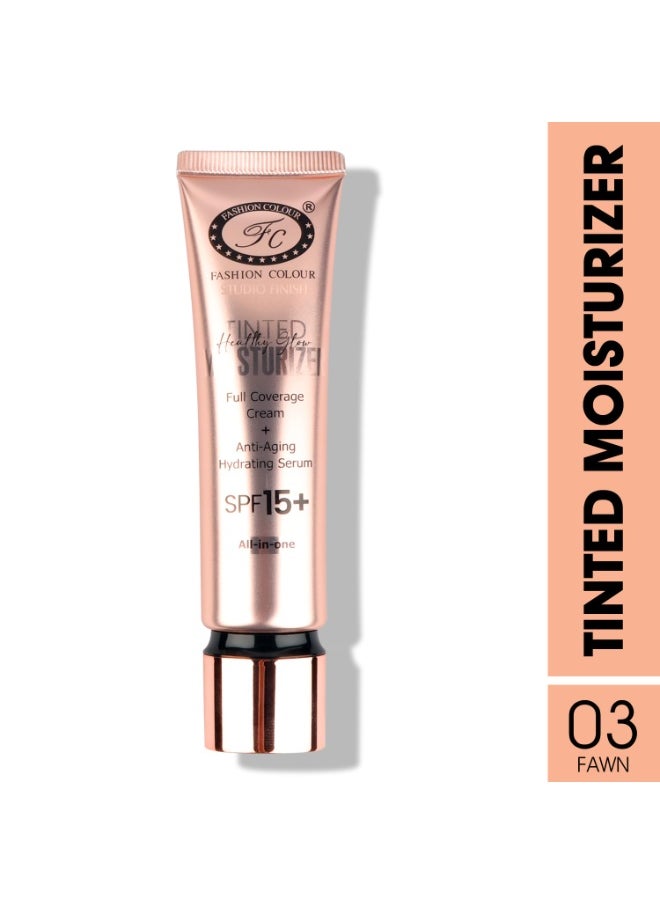 Healthy Glow Tinted Moisturizer Natural Glow SPF 15 Anti Ageing Hydrating Lightweight Blends Easily All Skin Types Fawn