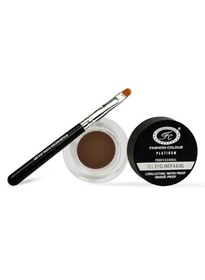 Professional Gel Eyeliner Kajal Long Lasting Waterproof Smudge-Proof Smooth Gliding 6g (Brown)