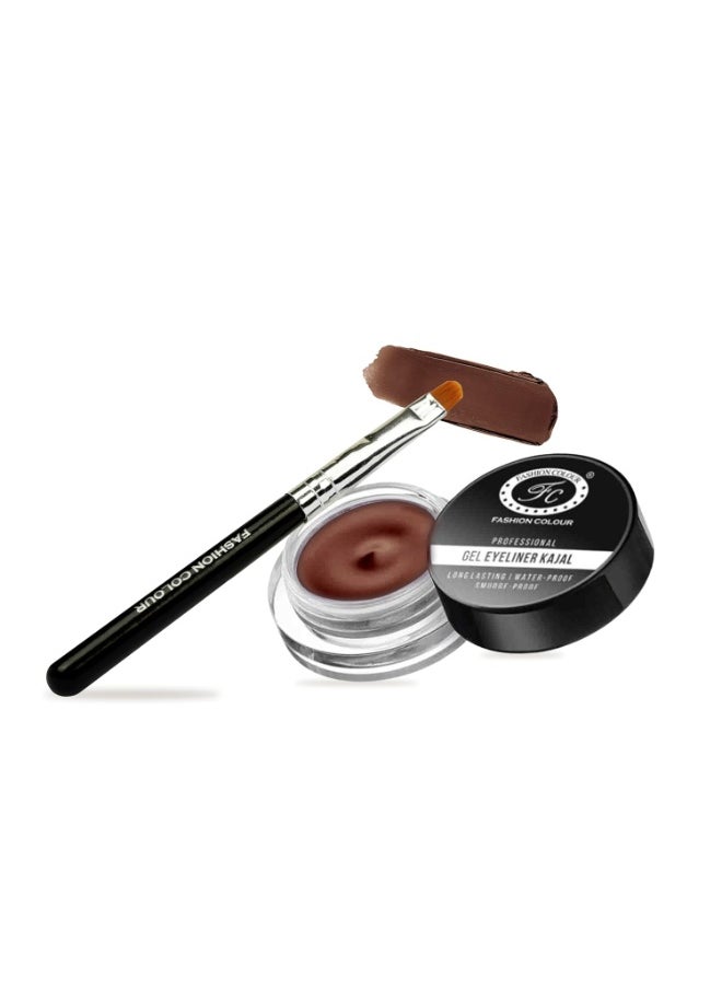 Professional Gel Eyeliner Kajal Long Lasting Waterproof Smudge-Proof Smooth Gliding 6g (Brown)