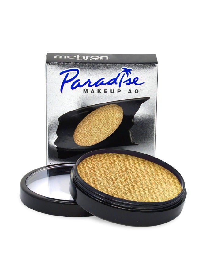 Mehron Makeup Paradise Makeup AQ Pro Size | Stage & Screen, Face & Body Painting, Special FX, Beauty, Cosplay, and Halloween | Water Activated Face Paint & Body Paint 1.4 oz (40 g) (Metallic Gold)