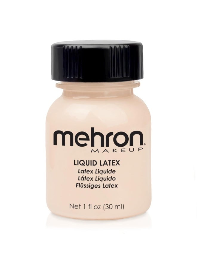 Mehron Makeup Liquid Latex | SFX Makeup | Halloween | Latex Glue for Skin | Prosthetic Glue 1 fl oz (30 ml) (Light Flesh)