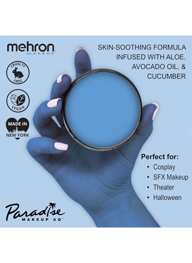 Mehron Makeup Paradise Makeup AQ Pro Size | Stage & Screen, Face & Body Painting, Special FX, Beauty, Cosplay, and Halloween | Water Activated Face Paint & Body Paint 1.4 oz (40 g) (Sky)