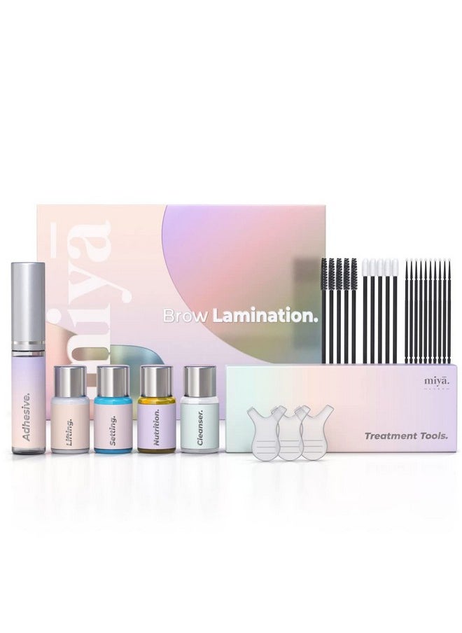 MIYA LASH Brow Lamination Kit | Professional Eyebrow Lamination with Keratin | DIY Brow Lift Kit | Fuller, Thicker Brows for 6 weeks | Includes Easy to Use Instruction, Treatment Tools & Brushes