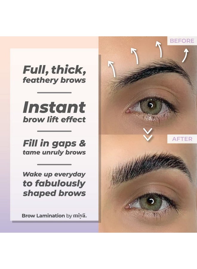 MIYA LASH Brow Lamination Kit | Professional Eyebrow Lamination with Keratin | DIY Brow Lift Kit | Fuller, Thicker Brows for 6 weeks | Includes Easy to Use Instruction, Treatment Tools & Brushes