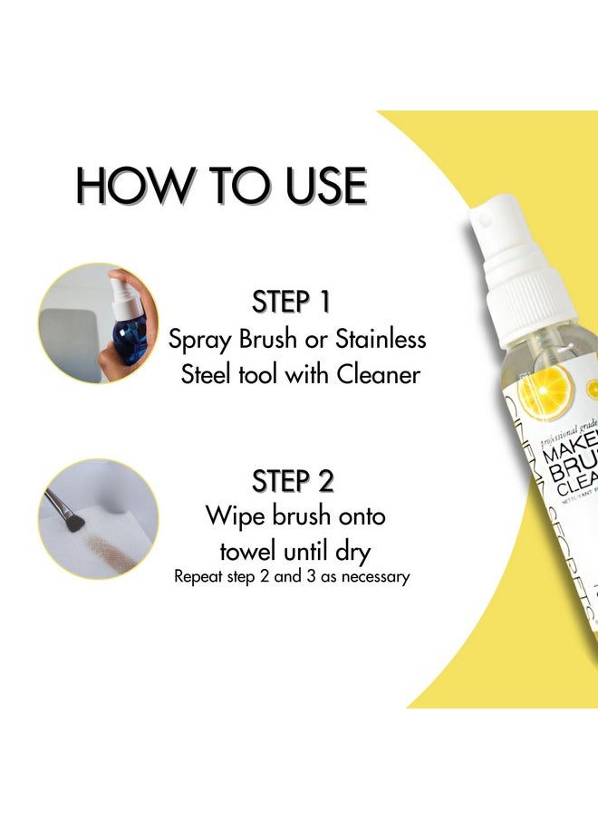 Cinema Secrets Professional Makeup Brush Cleaner Spray, 2 fl oz, Lemon