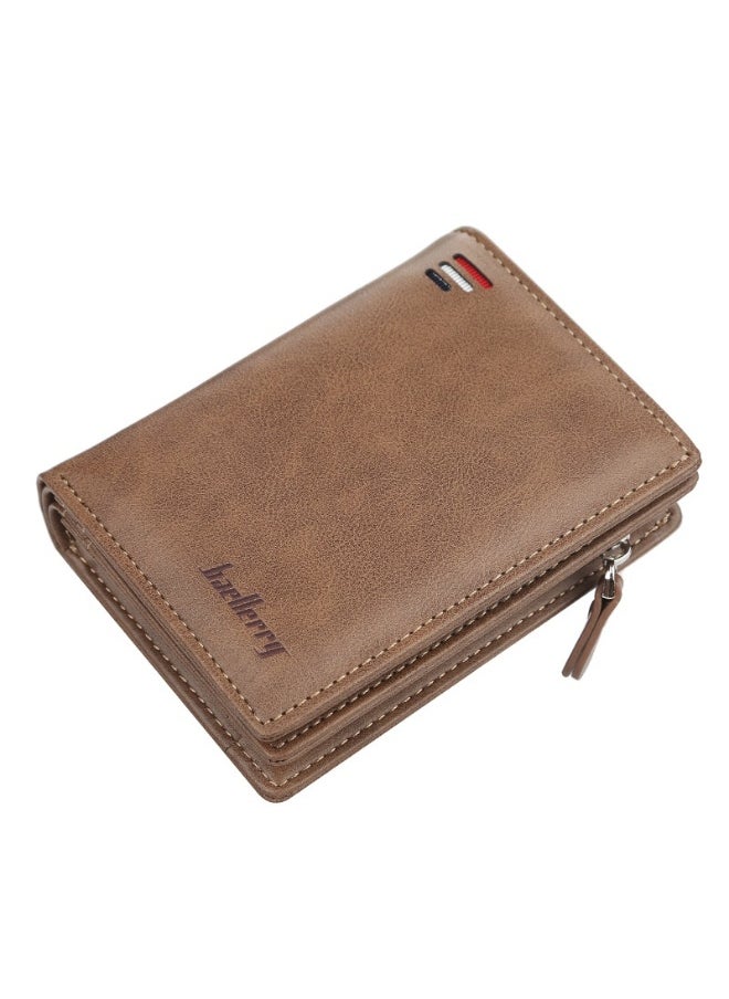 Men's Wllet Short Vertical Advanced Sense Multi Card Clip Zipper Large Capacity Coin Wallet