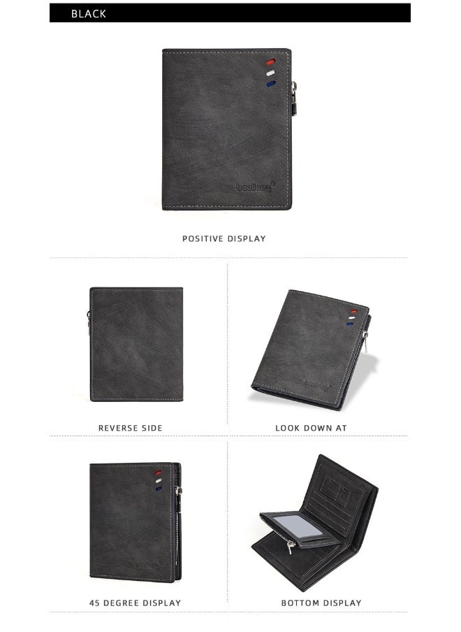 Men's Wallet Business Multi-function Short Wallet Zipper Multi-function Wallet for Men