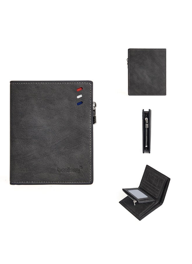 Men's Wallet Business Multi-function Short Wallet Zipper Multi-function Wallet for Men