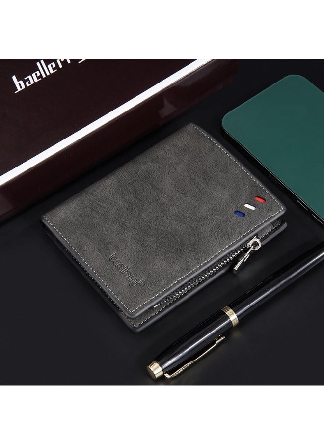 Men's Wallet Business Multi-function Short Wallet Zipper Multi-function Wallet for Men